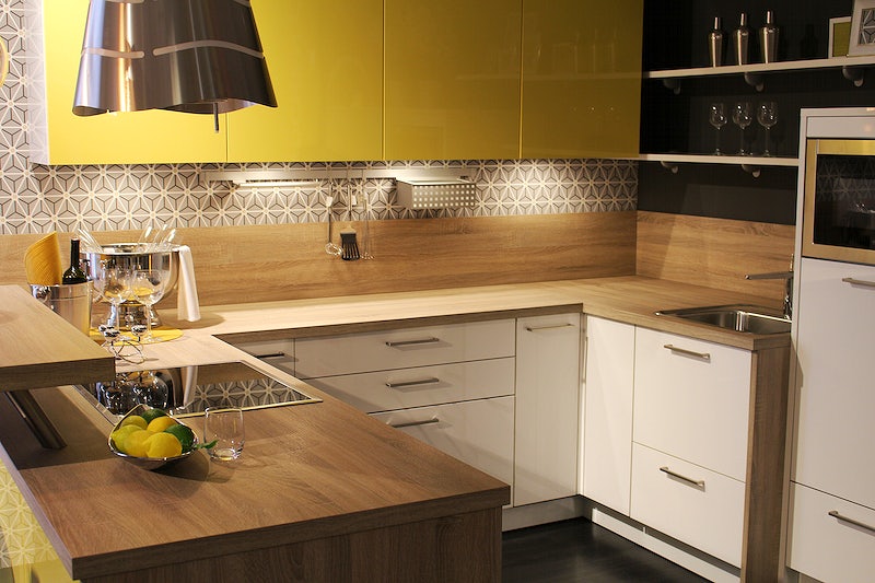 kitchen interior with vibrant color 