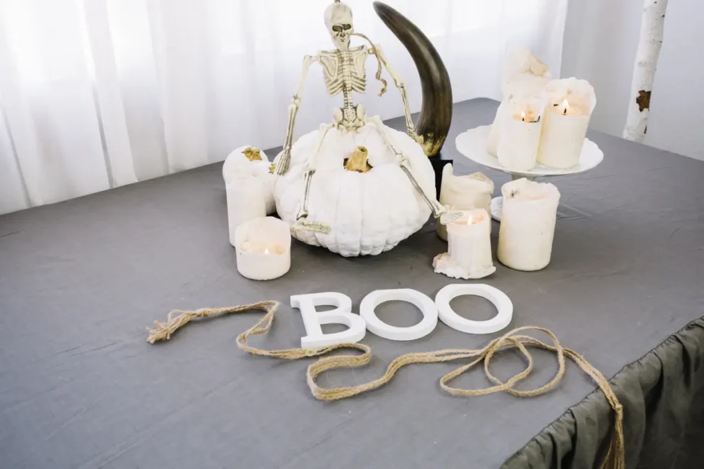 Halloween white table