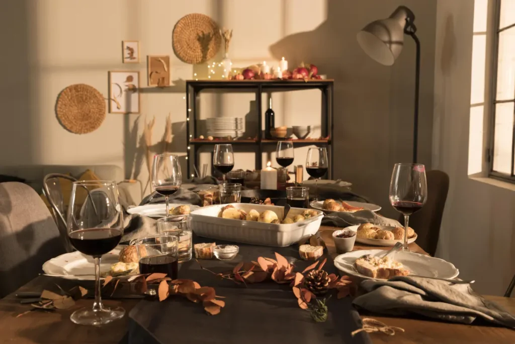 Dinner table for thanksgiving
